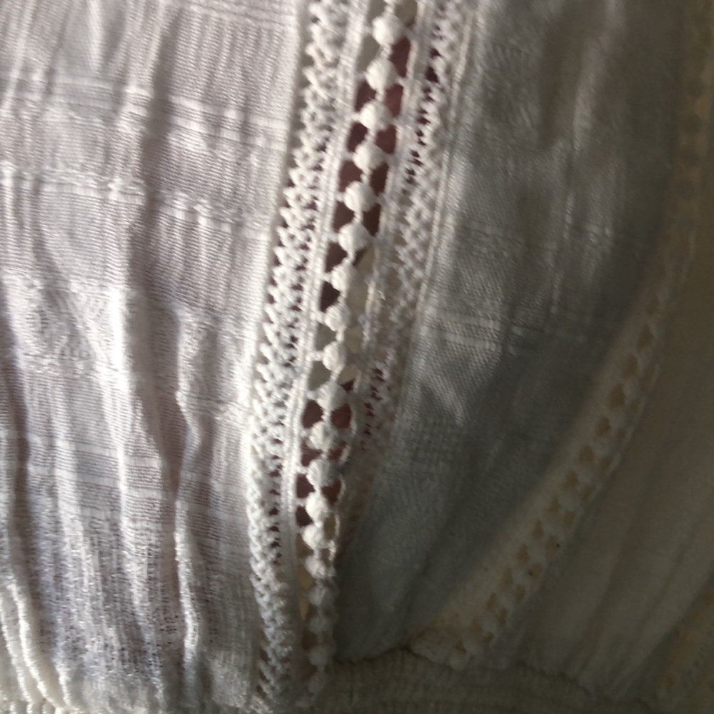 Free People cream lace gauze drop waist dress size L - Picture 4 of 12